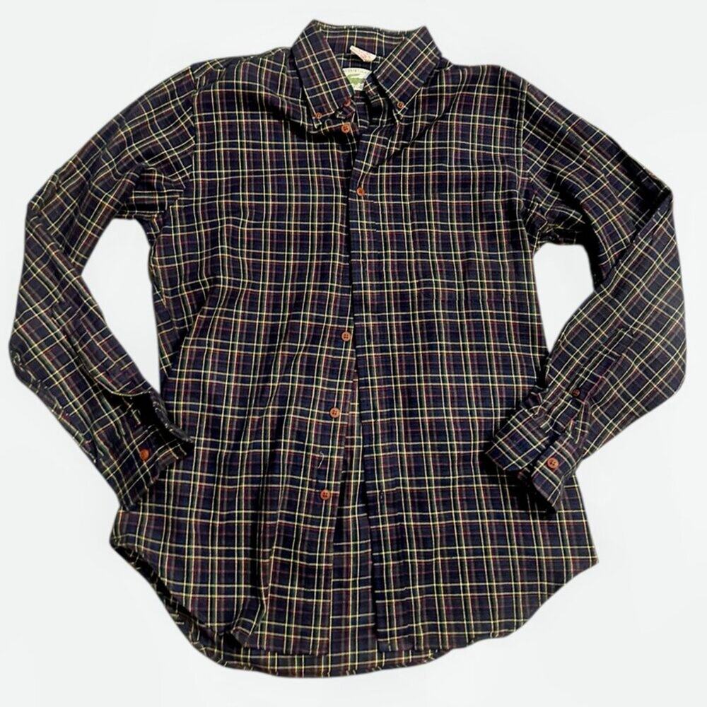Vintage Lacoste by Izod Flannel Shirt Mens Large Made in Hong Kong Plaid Button